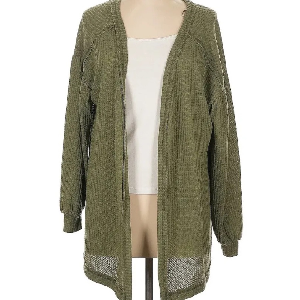 Khaki Women's Open Front Cardigan
